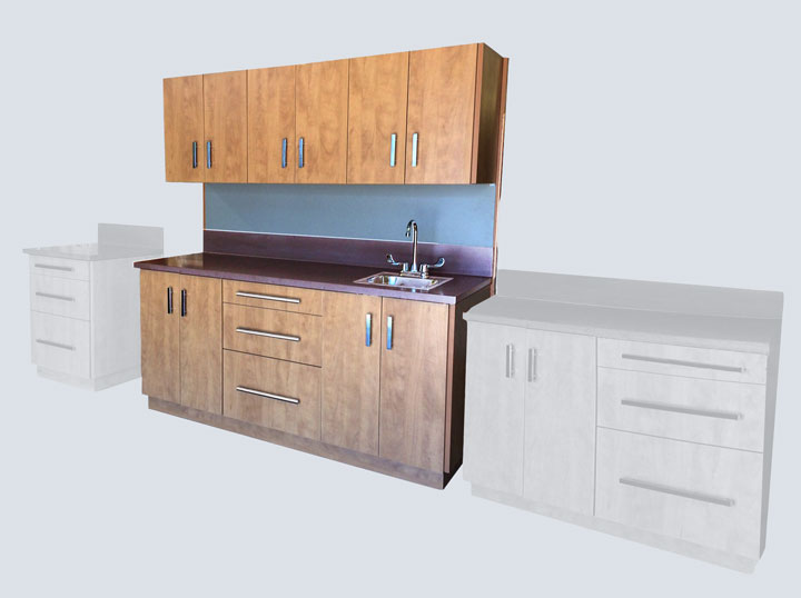 Cabinet - 6' Mobile All-In-One - Medium Brown (With Transparency)