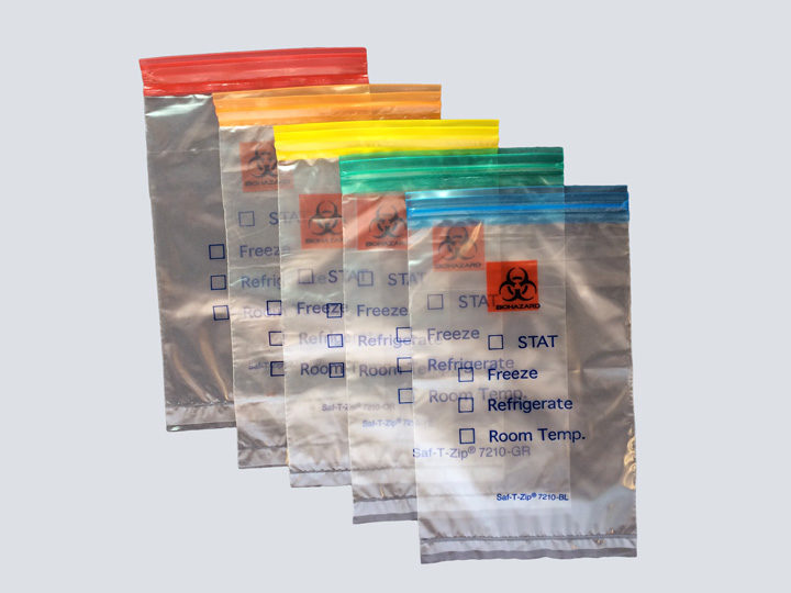 Biohazard Specimen Bags (Multiple Colors)