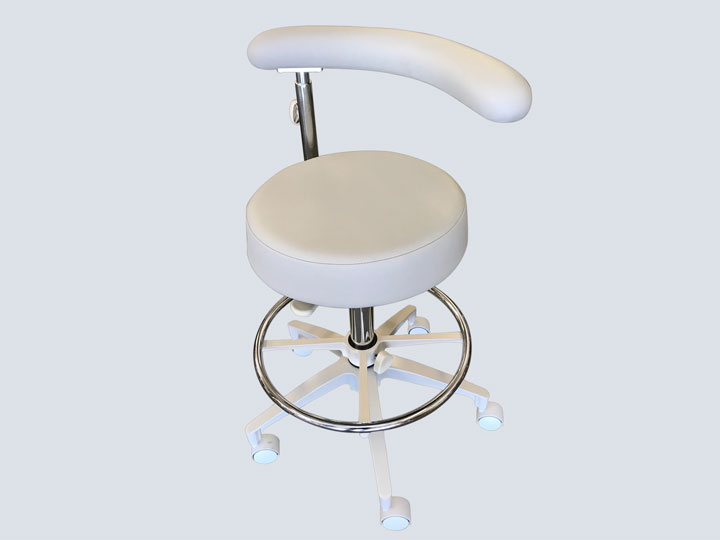 Dental Stool with Arm - Feather Grey