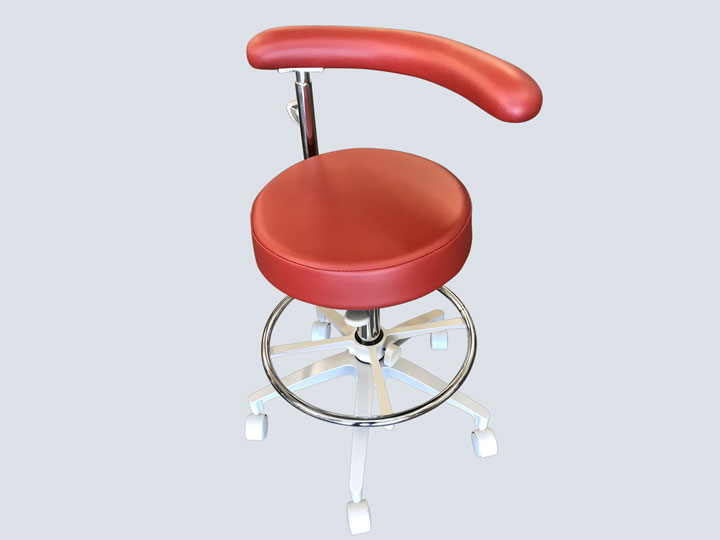 Dental Stool with Arm - Paprika Red