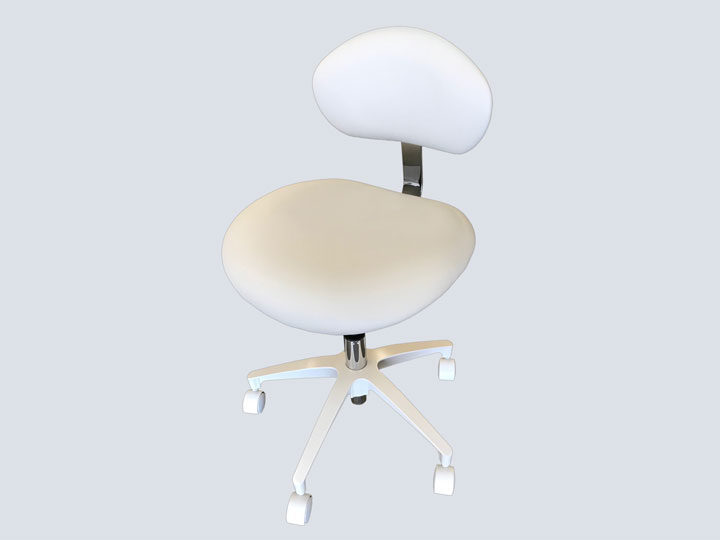 Dental Stool with Back - Feather Grey