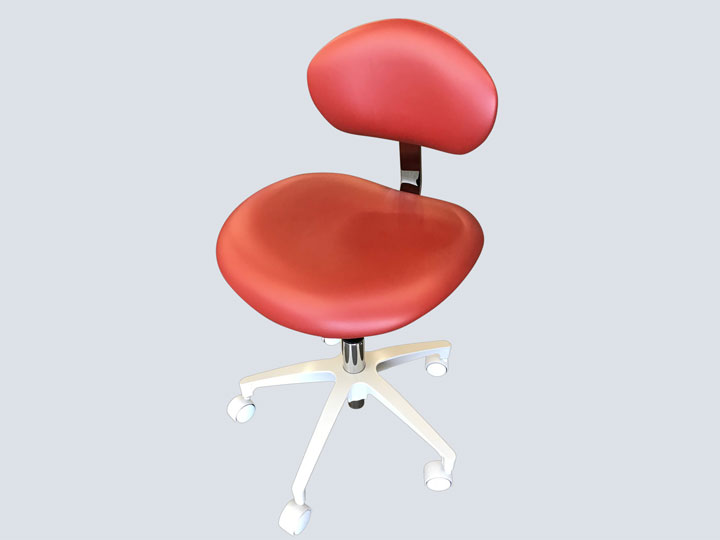 Dental Stool with Back - Paprika Red