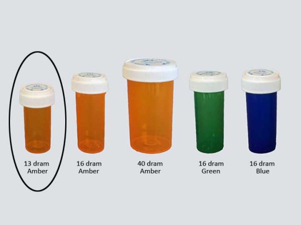 Target Clear Rx Rx Pill Bottle - 13 Dram (Amber) - A-1 Medical Integration