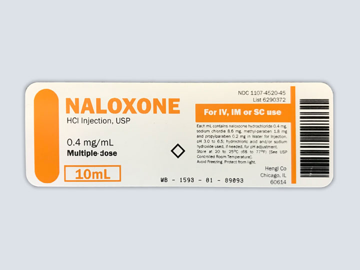 Drug Vial Label - Naloxone