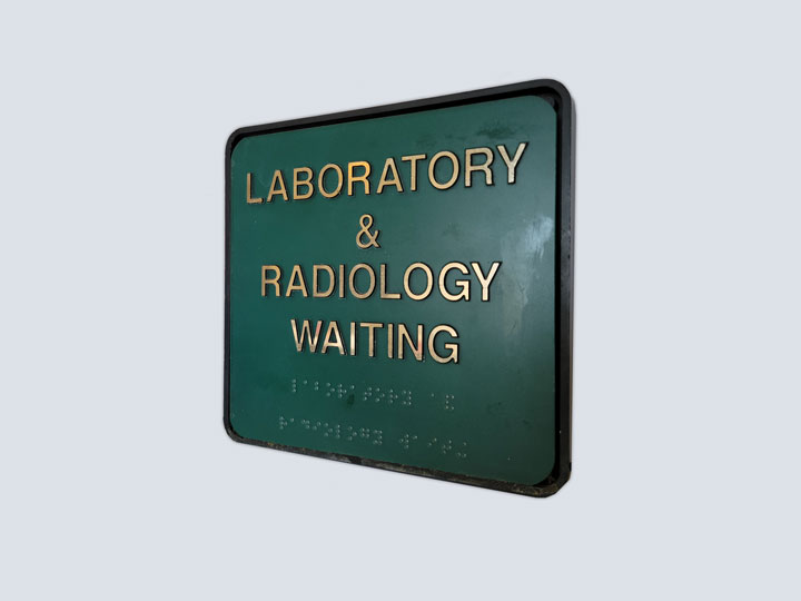 Sign (Small) - Lab and Radiology Waiting (6.5 x 6.5) [Green]